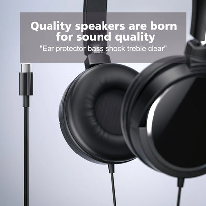 Auriculares con cable con enchufe de 3,5mm/tipo C, auriculares plegables, auriculares estéreo de graves a la moda para música, para PC, MP3, teléfonos inteligentes y tabletas