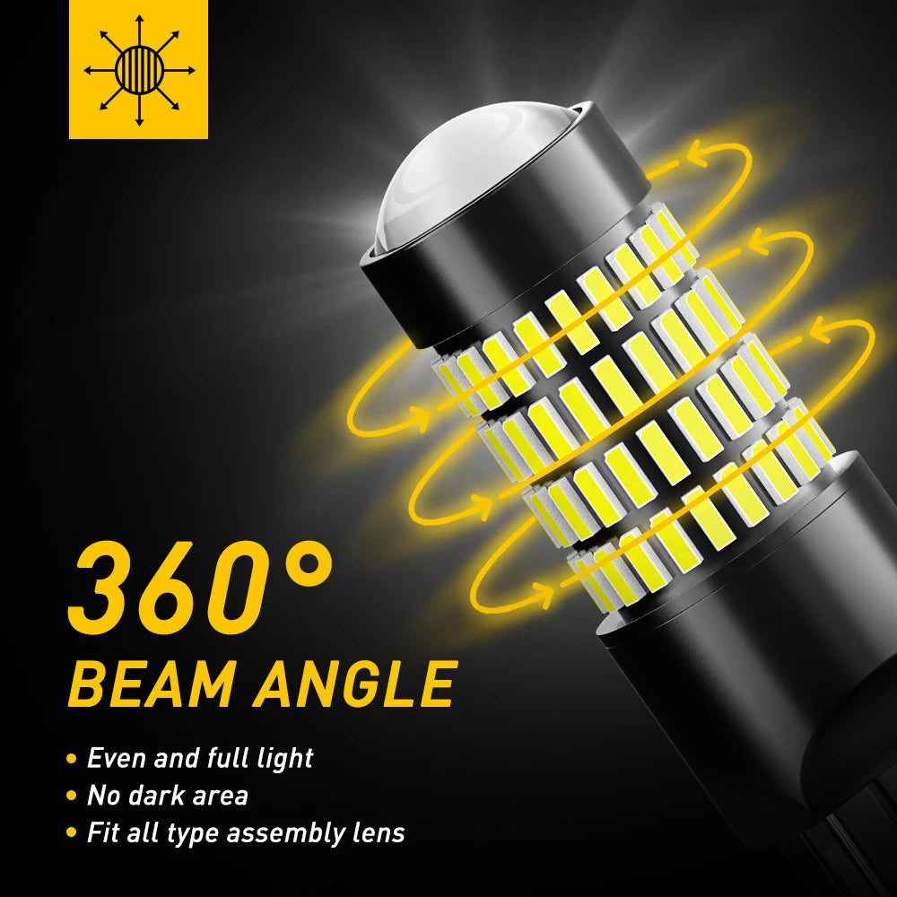 AUXITO-luces LED blancas T20, luz de conducción diurna súper brillante, lámpara de estacionamiento DRL 7443 W21/5W, bombilla LED 4014 102SMD, 2 uds.