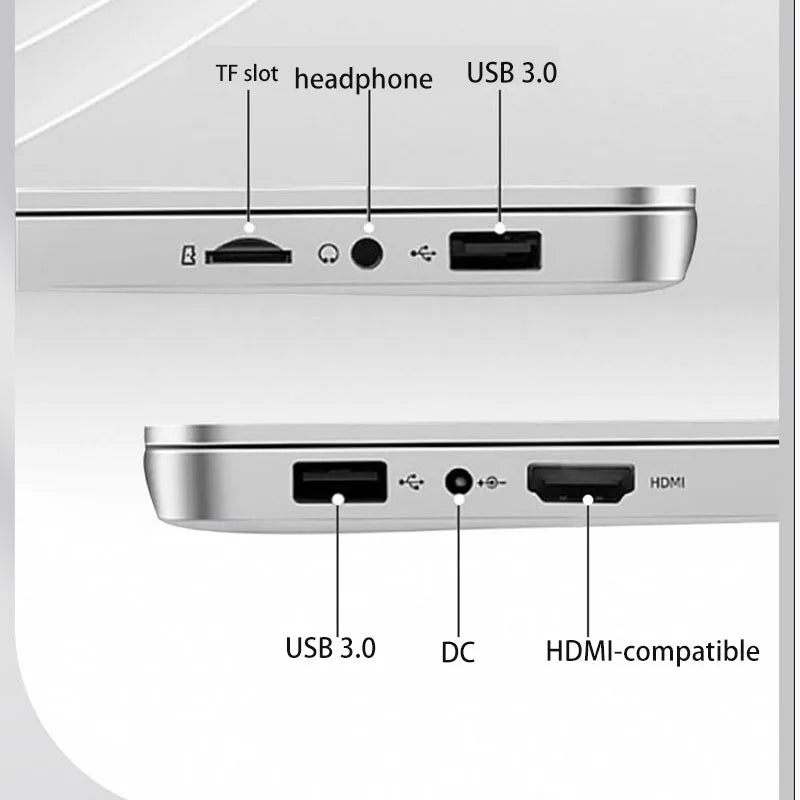 GMOLO-ordenador portátil Windows 10, Sin aranceles en México, 14 pulgadas, 6GB de RAM, 64GB + 128GB/256GB SSD, USB 3,0, WiFi, Bluetooth, cámara, Ultrabook fino, Netbook barato