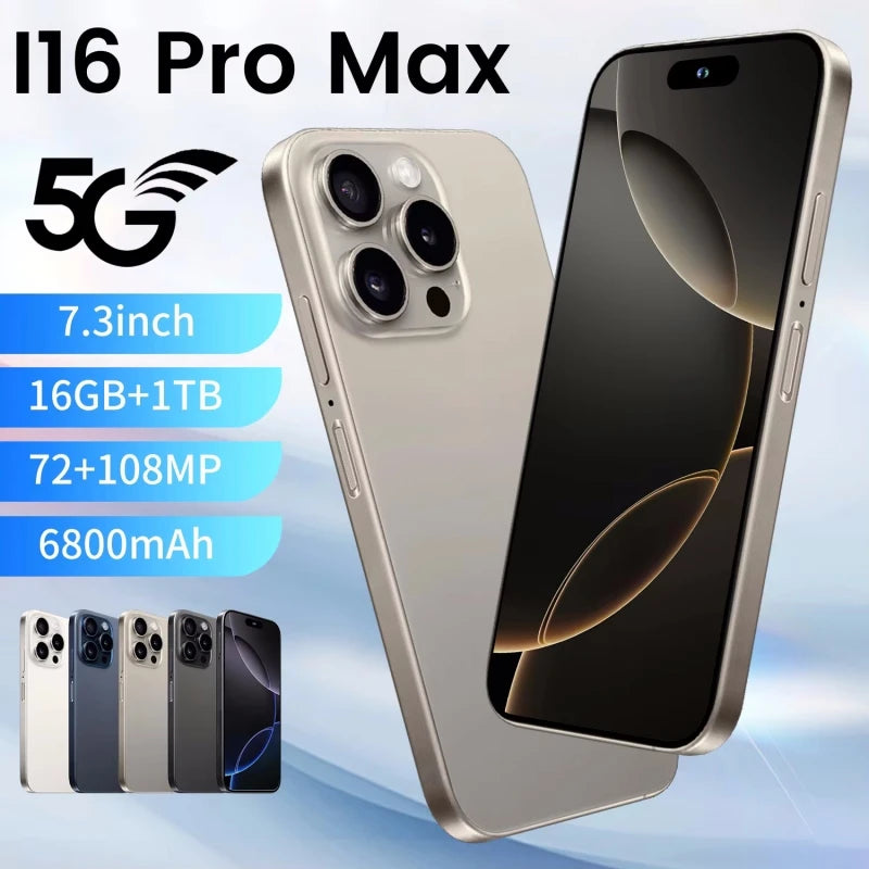 2025 nueva alta calidad para i16 Pro Max 7,3 pulgadas LCD Smartphone pantalla táctil AMOLED Panel de visualización teléfono móvil dinámico