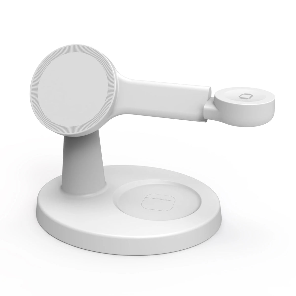 El Soporte de Carga Inalámbrico Tres en Uno para Teléfonos Móviles y Auriculares Ofrece Carga Rápida de 15W y Es Compatible con Relojes IOS