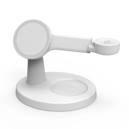 El Soporte de Carga Inalámbrico Tres en Uno para Teléfonos Móviles y Auriculares Ofrece Carga Rápida de 15W y Es Compatible con Relojes IOS