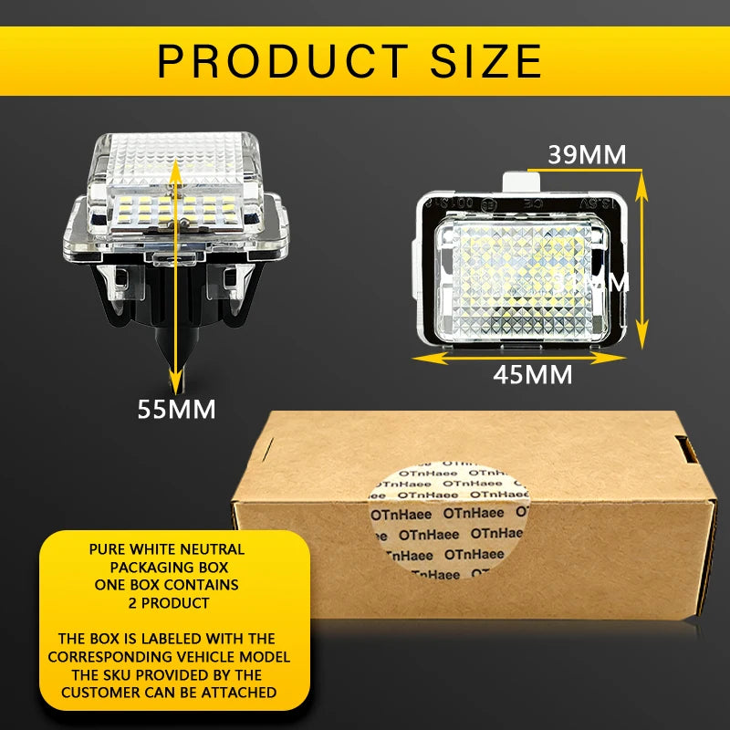 Luz LED de matrícula para Benz Clase C W205 C204 W204 S204 W221 W222 Clase E W212 C207 S212 A207, 2 uds.