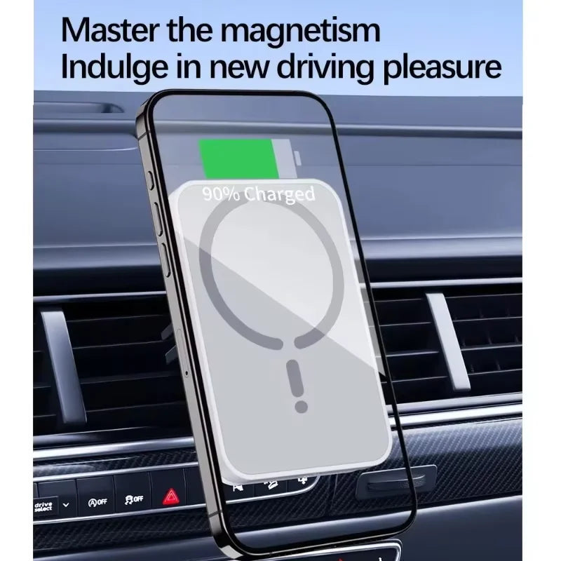 Car Air Vent Magnetic Wireless Charger Phone Holder, Fast Charging Mount Compatible with Magsafe Iphone 17/16/15/14/13/12 Pro