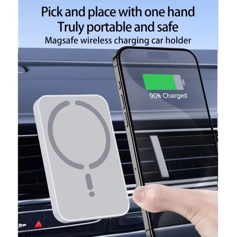 Car Air Vent Magnetic Wireless Charger Phone Holder, Fast Charging Mount Compatible with Magsafe Iphone 17/16/15/14/13/12 Pro